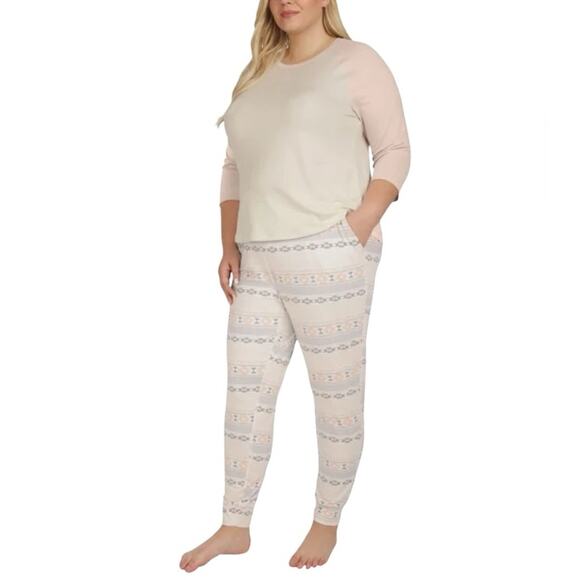 Eddie Bauer Other - Eddie Bauer Women's Cream and Pink Pajama Set Size 2X NWT